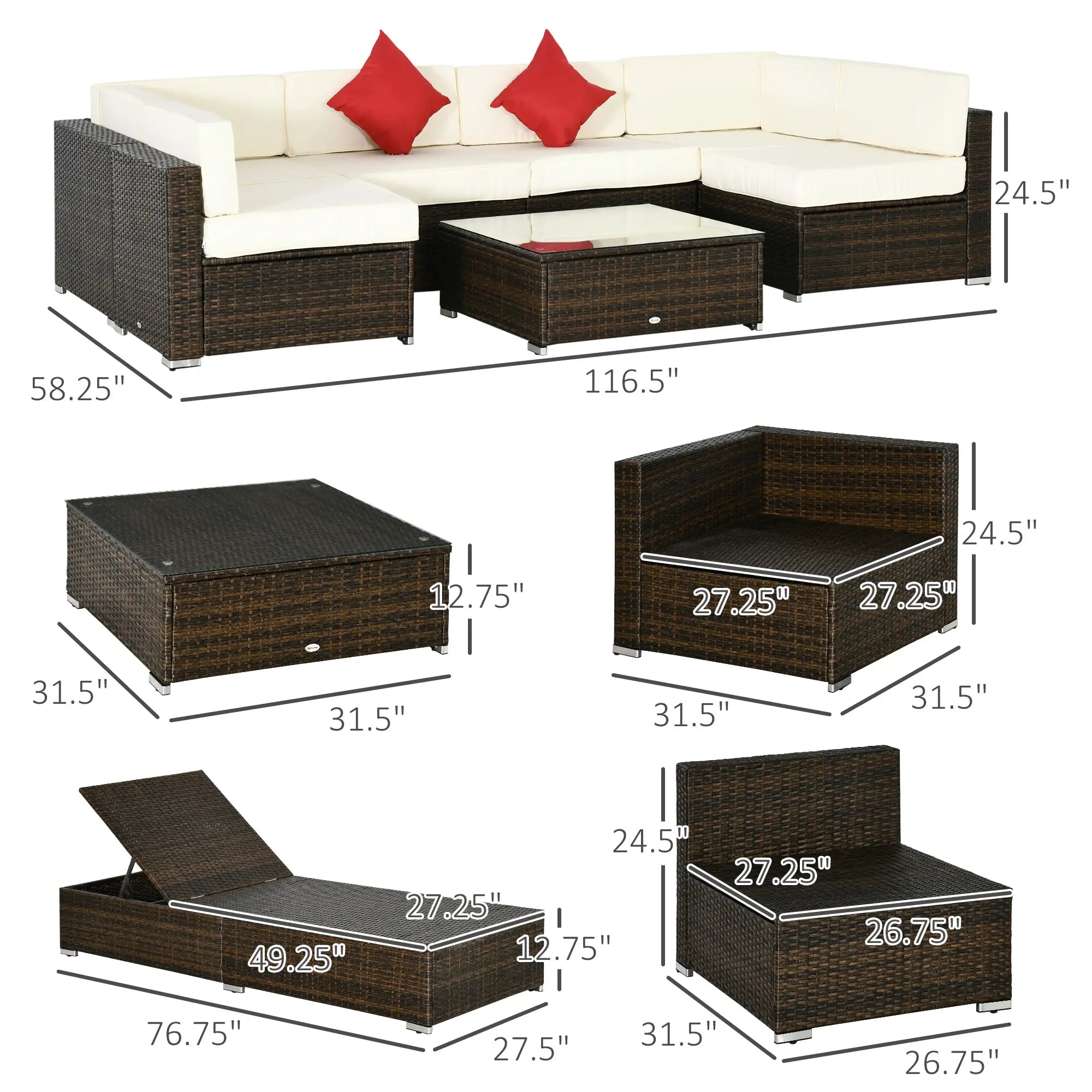 9 Piece Wicker Patio Set, Cream White Patio Furniture Sets at Gallery Canada