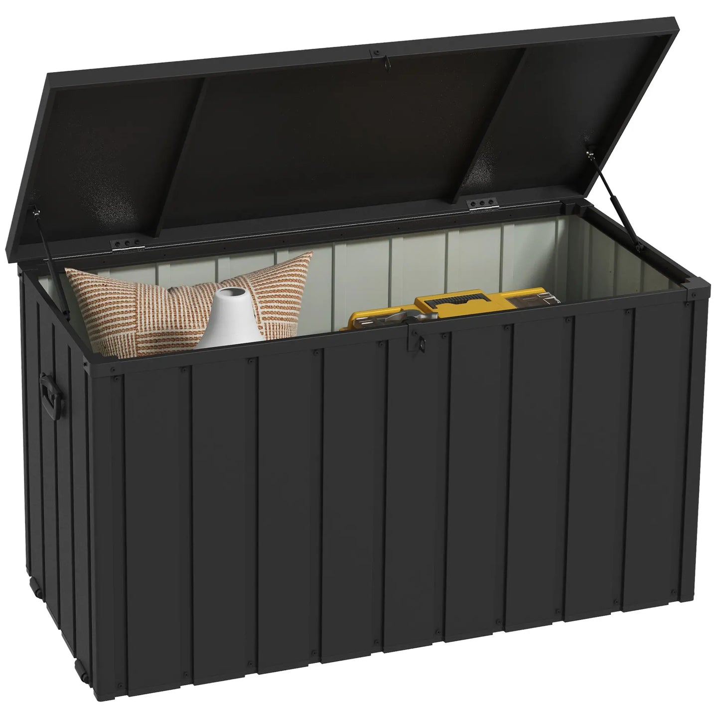 119 Gallon Deck Box, Lockable Galvanised Steel Storage Container, Dark Grey Patio Storage Boxes at Gallery Canada