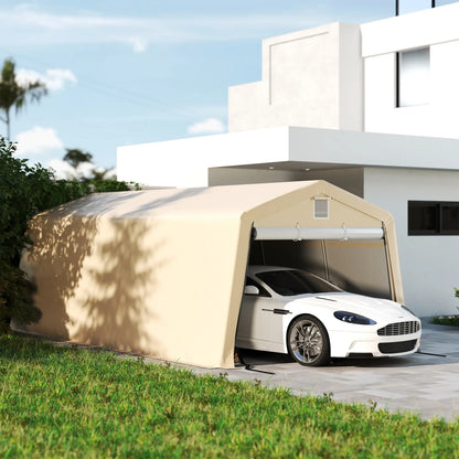 11' x 20' Portable Garage, Heavy Duty Carport Canopy, Khaki Car Shelters at Gallery Canada