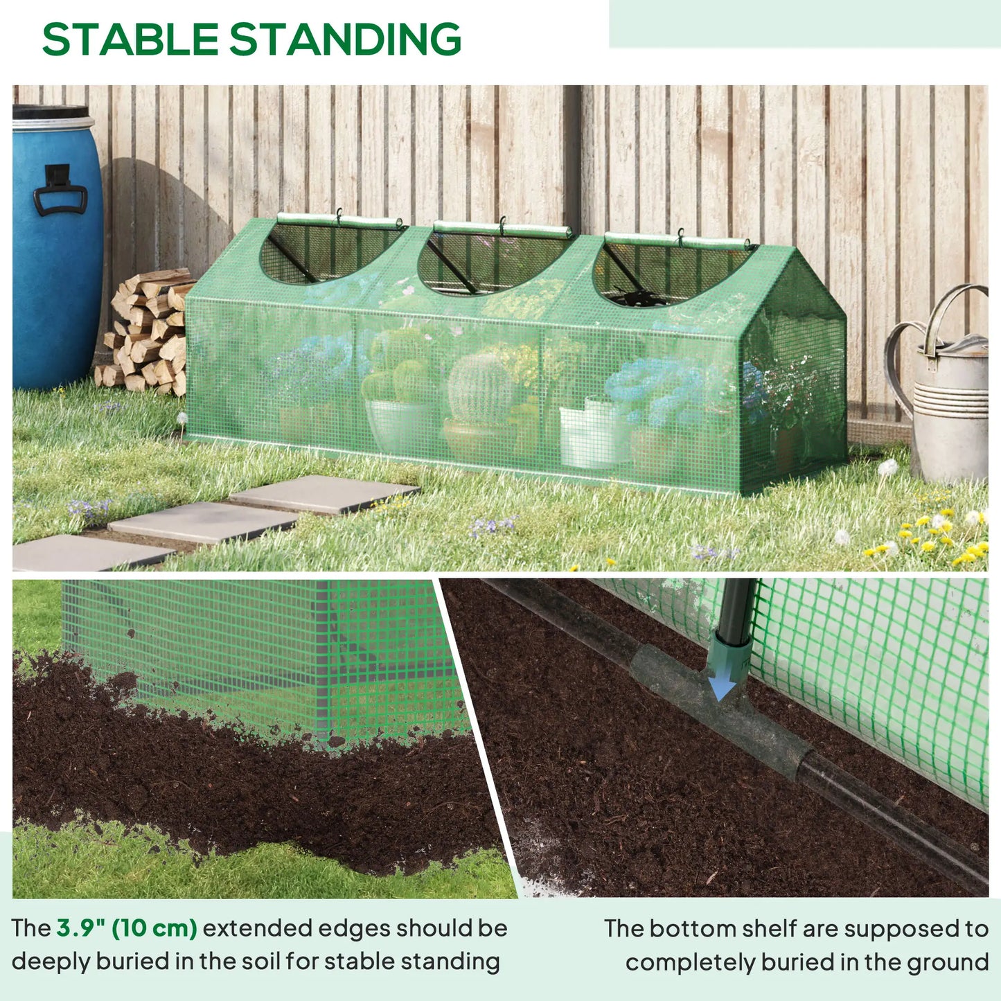 Portable Mini Tunnel Greenhouse, 71" x 24" x 24", Green Mini Greenhouses at Gallery Canada
