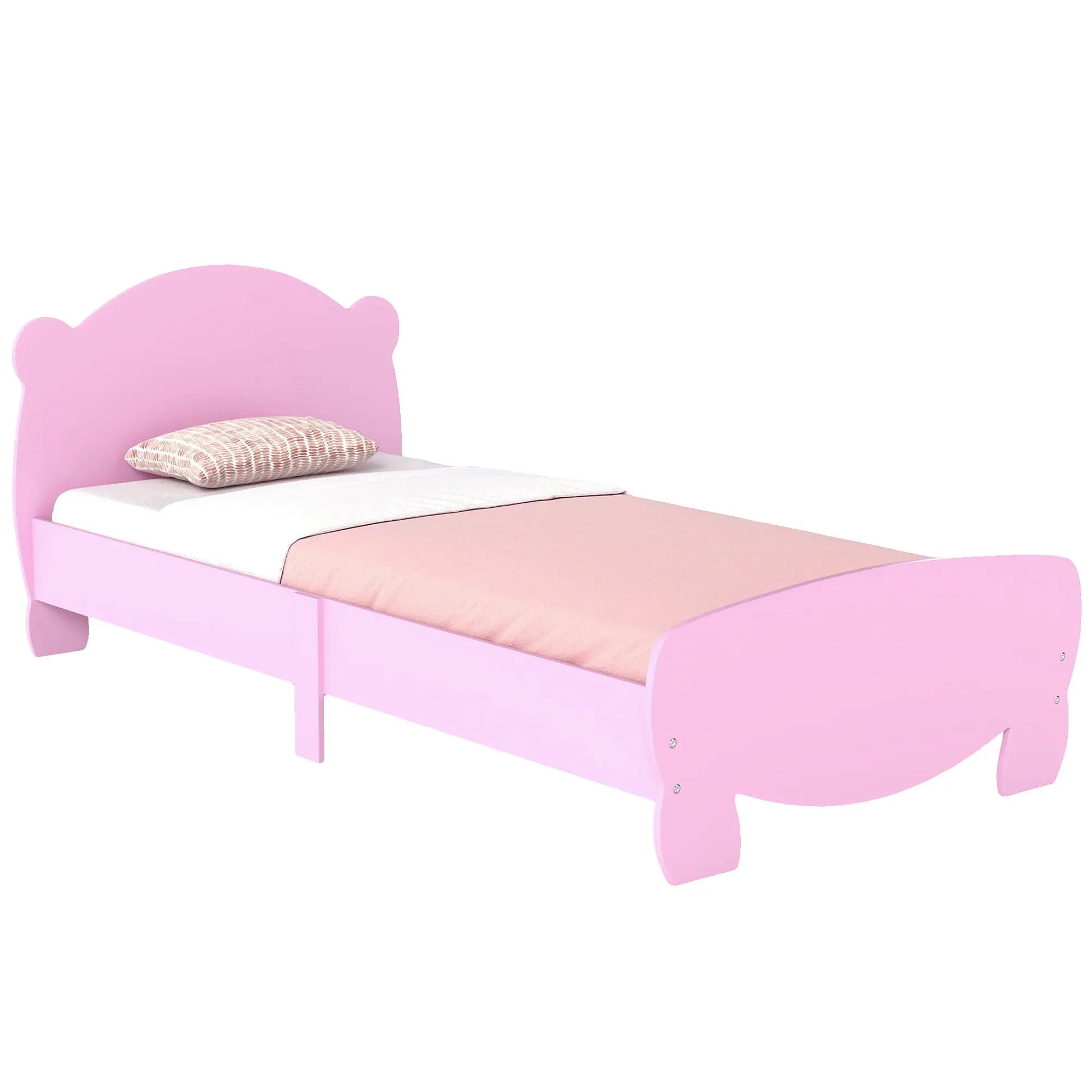 Twin Bed Frame, Bear Headboard, Slats Support, No Box Spring, Pink Kids Bedroom Furniture at Gallery Canada