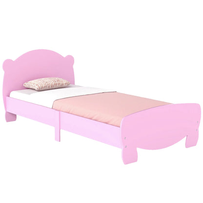 Twin Bed Frame, Bear Headboard, Slats Support, No Box Spring, Pink Kids Bedroom Furniture at Gallery Canada