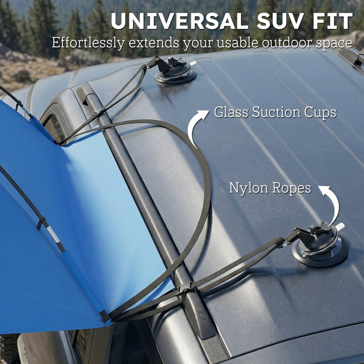 SUV Car Awning Camping Tent, 3000mm Waterproof, Light Blue Camping Tents at Gallery Canada