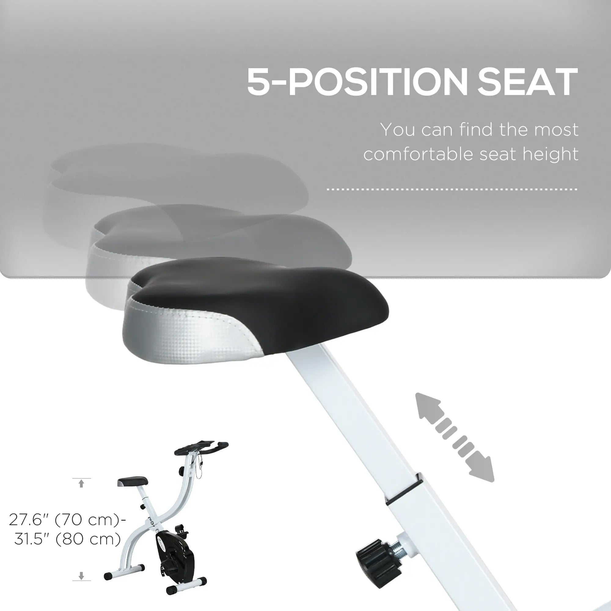 Foldable Quiet Exercise Bike, 8-Level Magnetic Resistance, Pulse Sensor, LCD Monitor, Black Exercise & Stationary Bikes at Gallery Canada