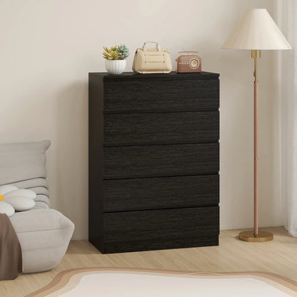 5 Drawer Dresser, Modern Chest for Bedroom, Black Storage Cabinets at Gallery Canada