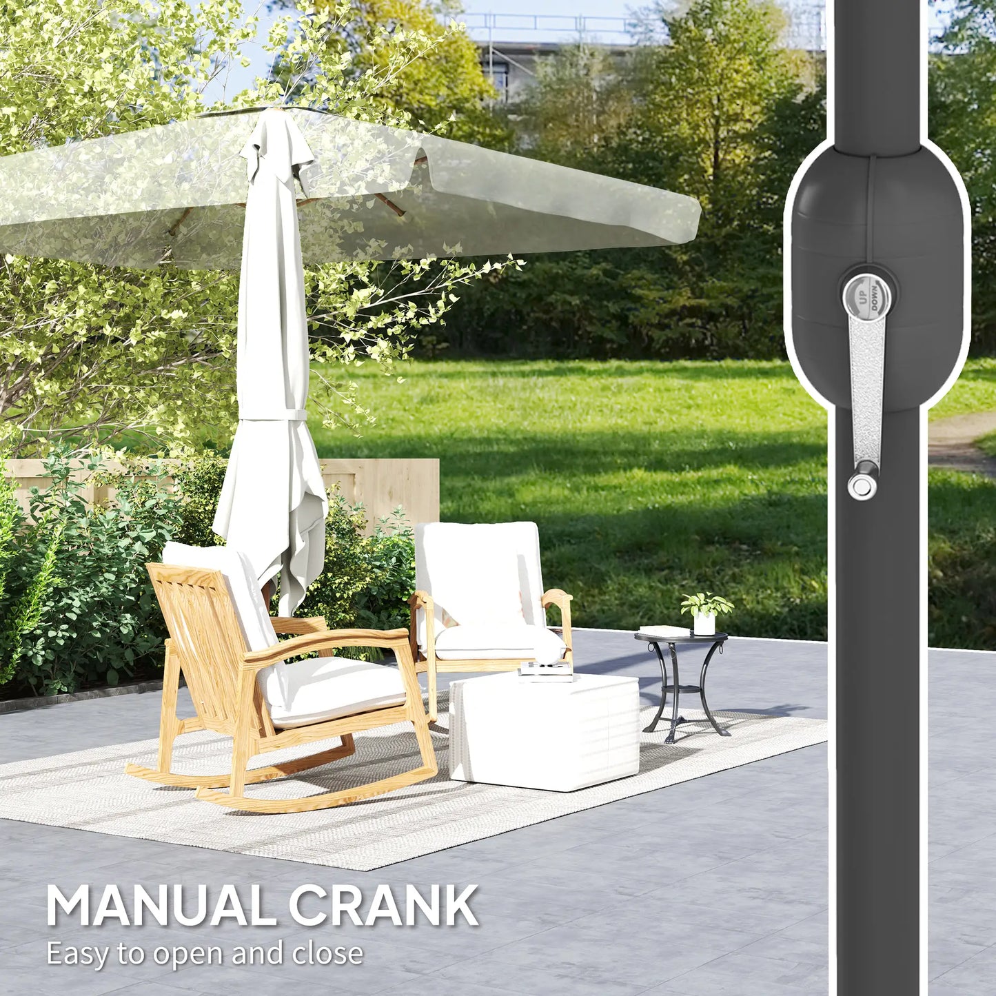 Patio Umbrella 118.1" x 78.7", UV50+ Protection, White Sun Umbrellas at Gallery Canada