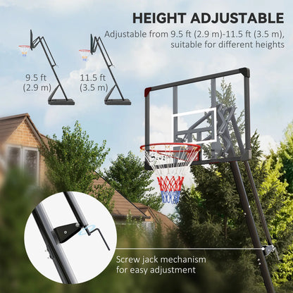 Portable Basketball Hoop and Stand, 115.4"-137.8" Height Adjustable Basketball at Gallery Canada