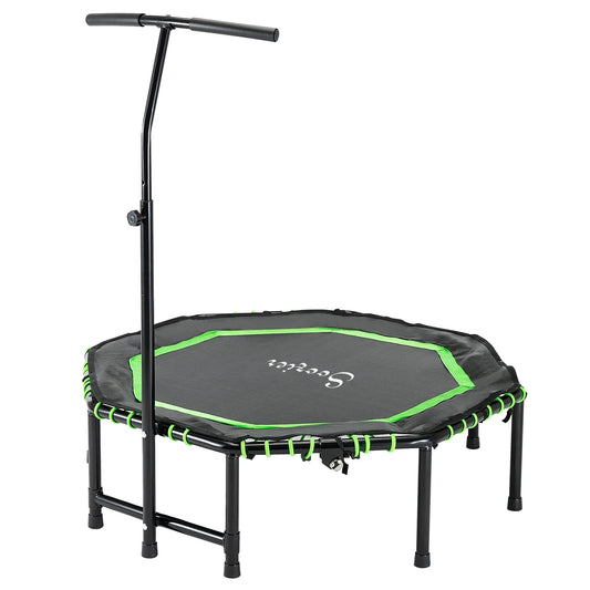 48" Foldable Trampoline with Adjustable Handle Bar, Green Trampolines Green, Black at Gallery Canada