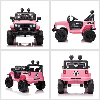 12V Electric Truck, Off Road Remote Control, Adjustable Speed, Ride on Car, Pink Electric Toy Cars at Gallery Canada