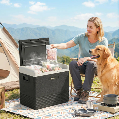 12 Volt Car Refrigerator, 53QT, -68-68 ℉, Portable Electric Cooler