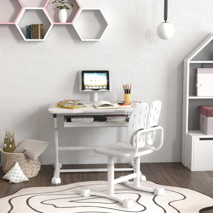 Adjustable Kids Desk and Chair Set, Tilt Desktop, Large Board, Drawer, Grey Kids Desk Sets at Gallery Canada