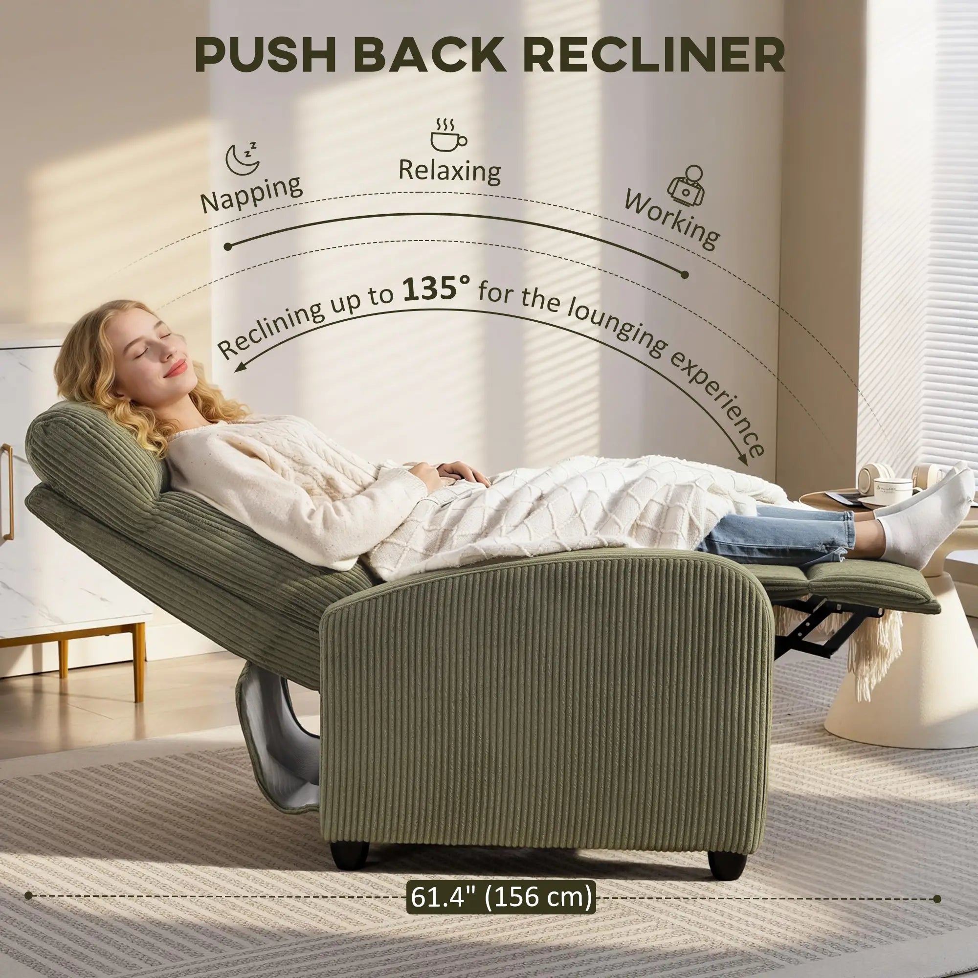 Manual Recliner Chair, Padded Seat, Living Room Seating Sofas & Reclining Chairs at Gallery Canada