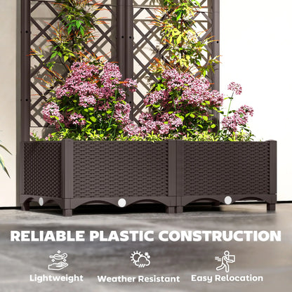Plastic Raised Garden Bed With Trellis, Drainage Holes And Plugs Raised Garden Beds at Gallery Canada