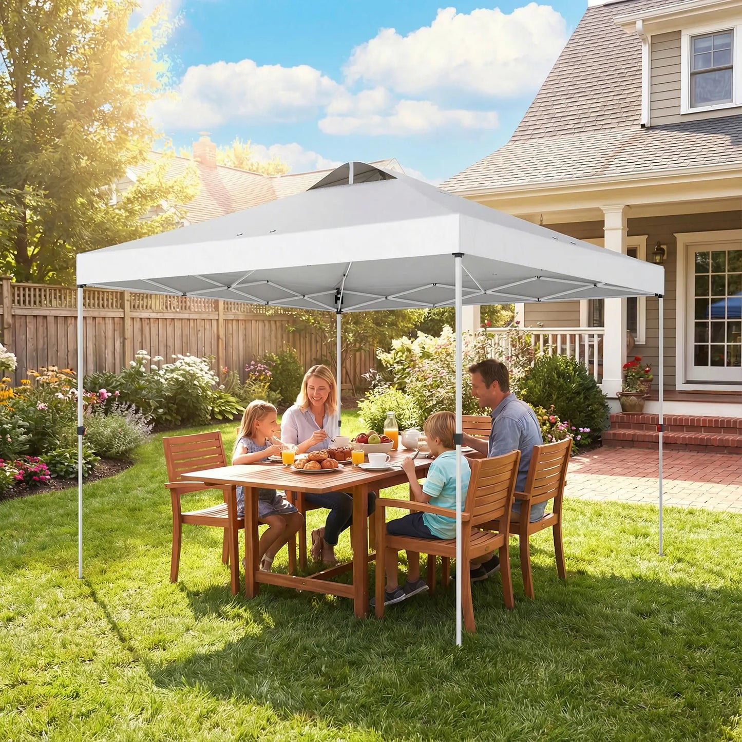 Pop Up Canopy Tent, Waterproof, 9.8' x 9.8', With Carrying Bag, White Pop Up Canopies at Gallery Canada