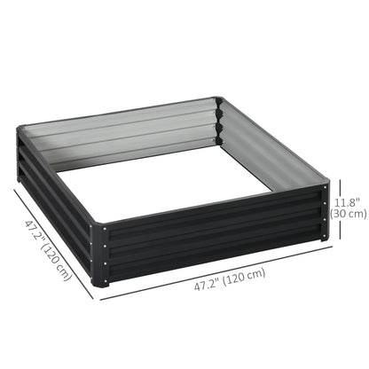 4' x 4' x 1' Galvanized Steel Raised Garden Bed, Grey Galvanized Planter Boxes at Gallery Canada