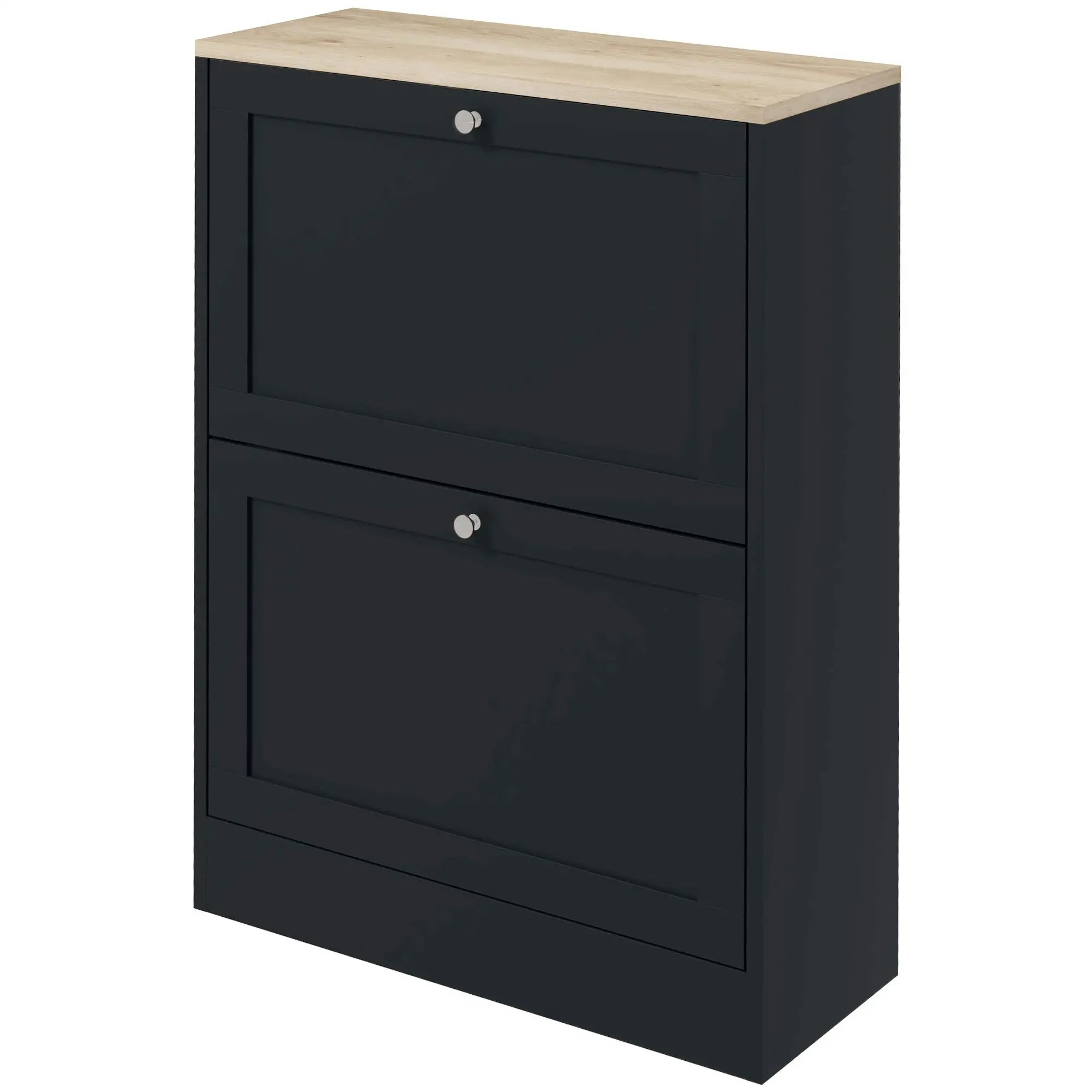 Slim Shoe Storage Cabinet, 2 Flip Drawers, Adjustable Shelves for 12 Pairs, Black Shoe Storage Cabinets & Racks Black at Gallery Canada