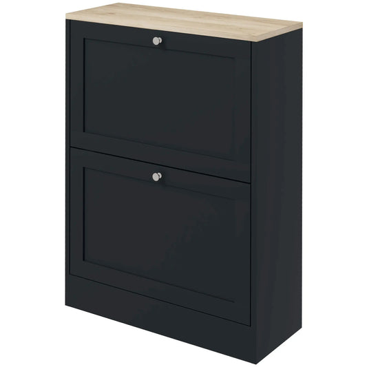 Slim Shoe Storage Cabinet, 2 Flip Drawers, Adjustable Shelves for 12 Pairs, Black Shoe Storage Cabinets & Racks Black at Gallery Canada