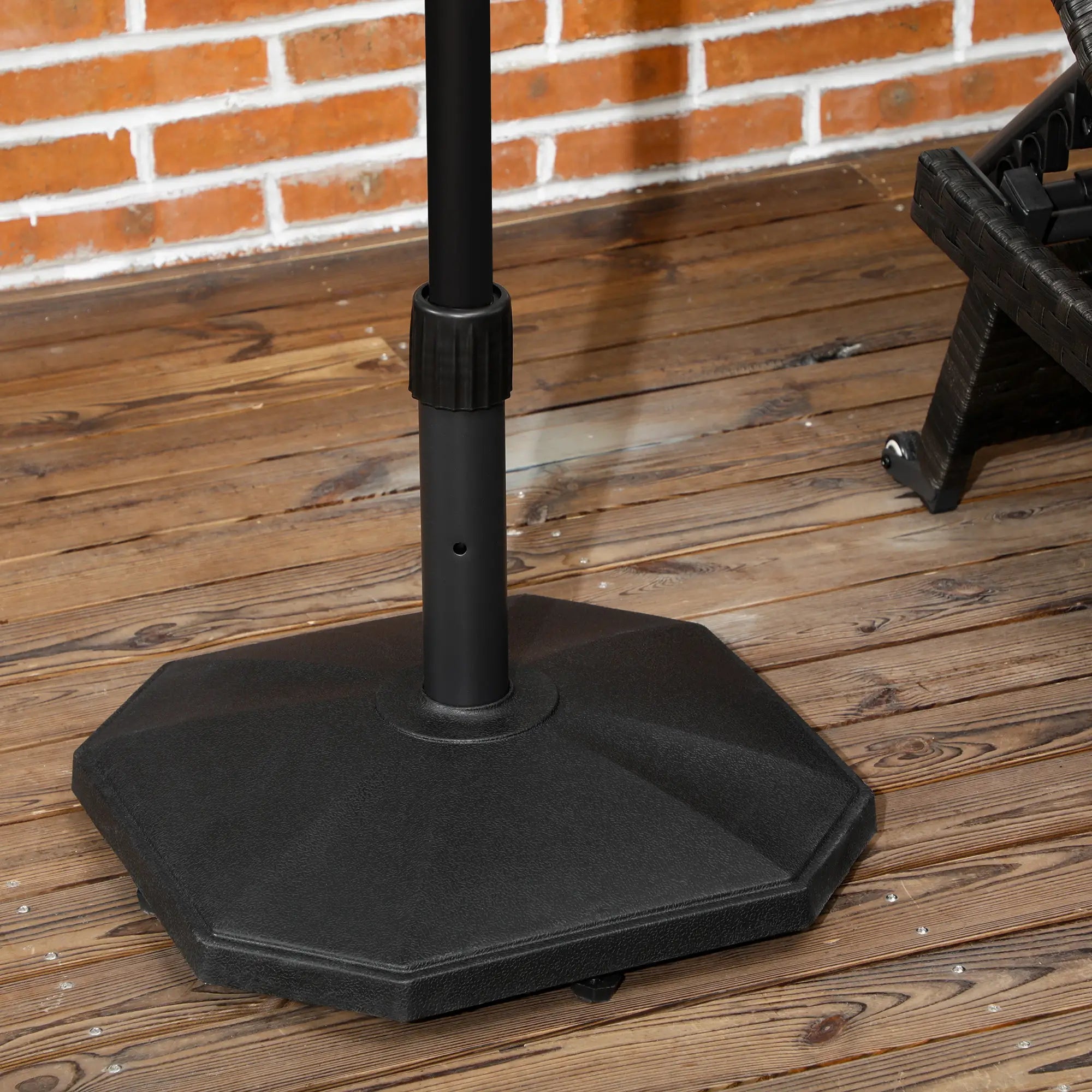 48lbs Concrete Umbrella Base, Outdoor Stand for Lawn, Deck, Garden, Black Umbrella Bases at Gallery Canada