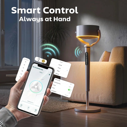 20dB Silent Standing Fan, Oscillating Fan with 12 Speeds, LED Light, WiFi &; Remote Control, 12H Timer Stand Fans at Gallery Canada