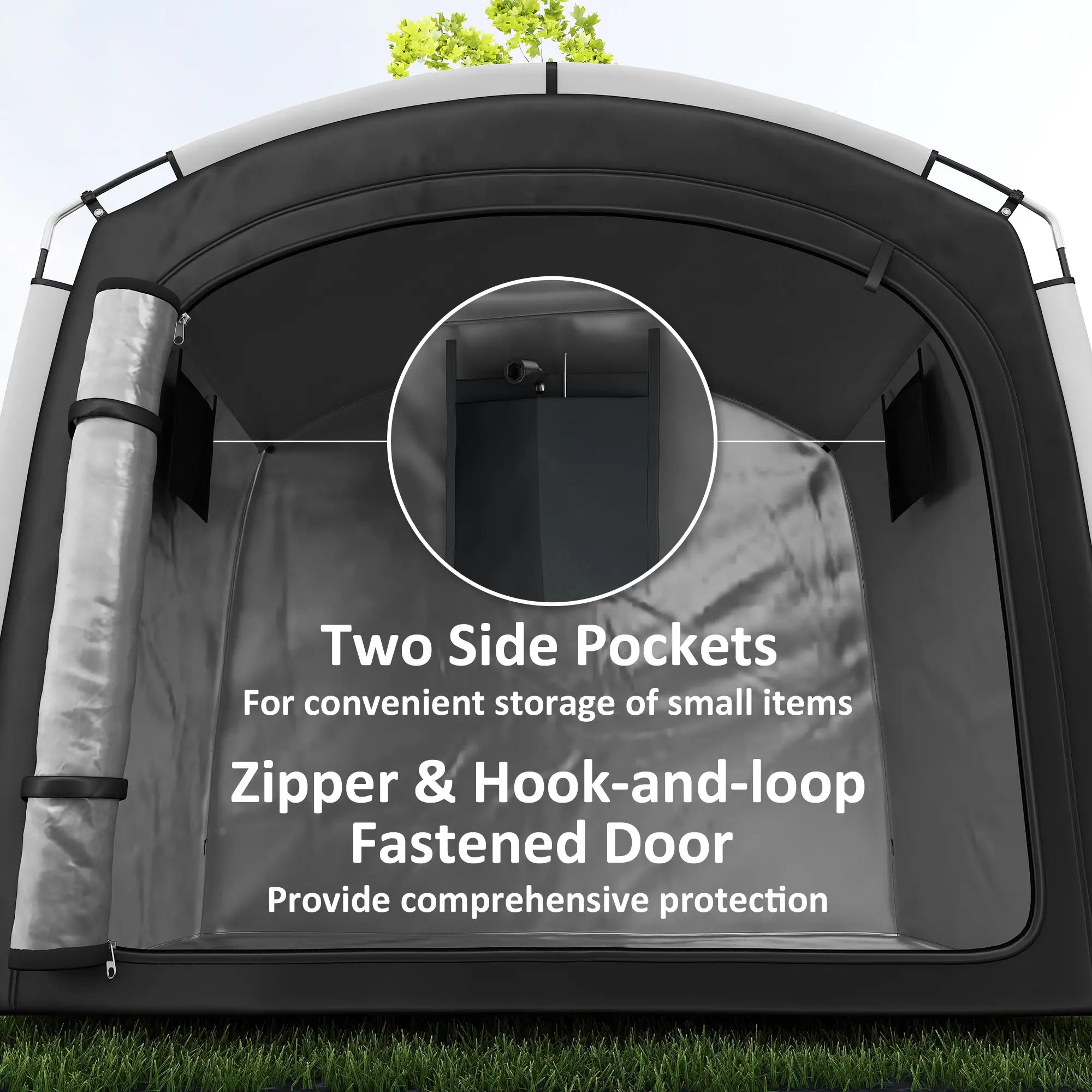 Bike Storage Shed Tent, Portable Waterproof, 210D Oxford Fabric, Black Car Shelters at Gallery Canada
