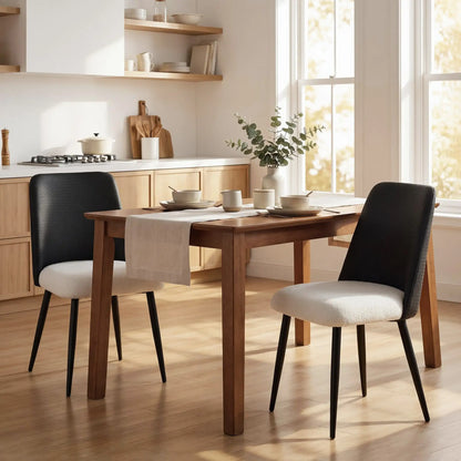 Upholstered Dining Chairs, Set Of 2, Steel Legs, Padded Seat, Black Dining Chairs at Gallery Canada