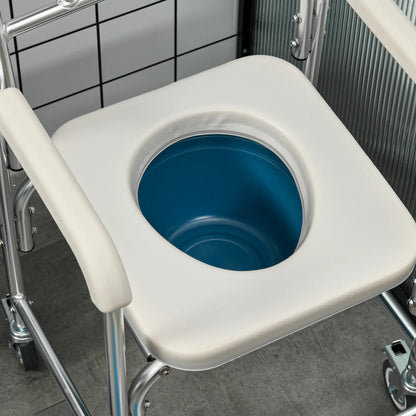 3-in-1 Shower Commode Wheelchair, Padded Seat, Elderly Disabled Transport Chair Bath Chairs at Gallery Canada