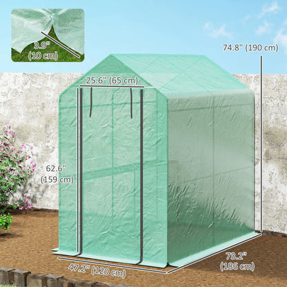 Walk-in Greenhouse, 73" x 47" x 75", Portable Plant House, Green Walk In Greenhouses at Gallery Canada