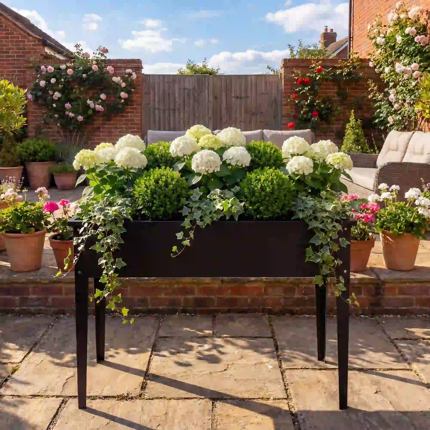 Metal Raised Garden Bed On Legs, With Drainage Hole, Black Elevated Garden Beds at Gallery Canada