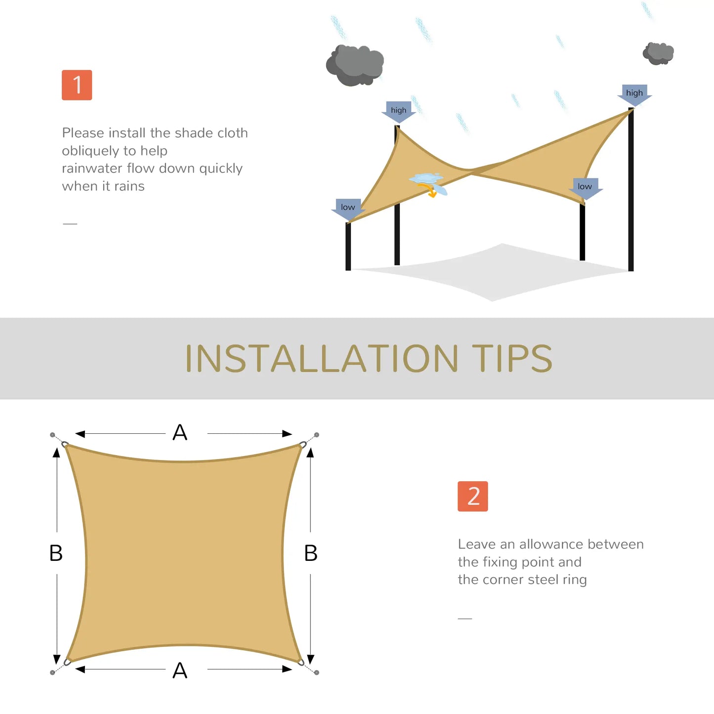 10ft x10ft Square Canopy, Sun Shade Sail, Garden Cover, UV Protector Shade Sails at Gallery Canada