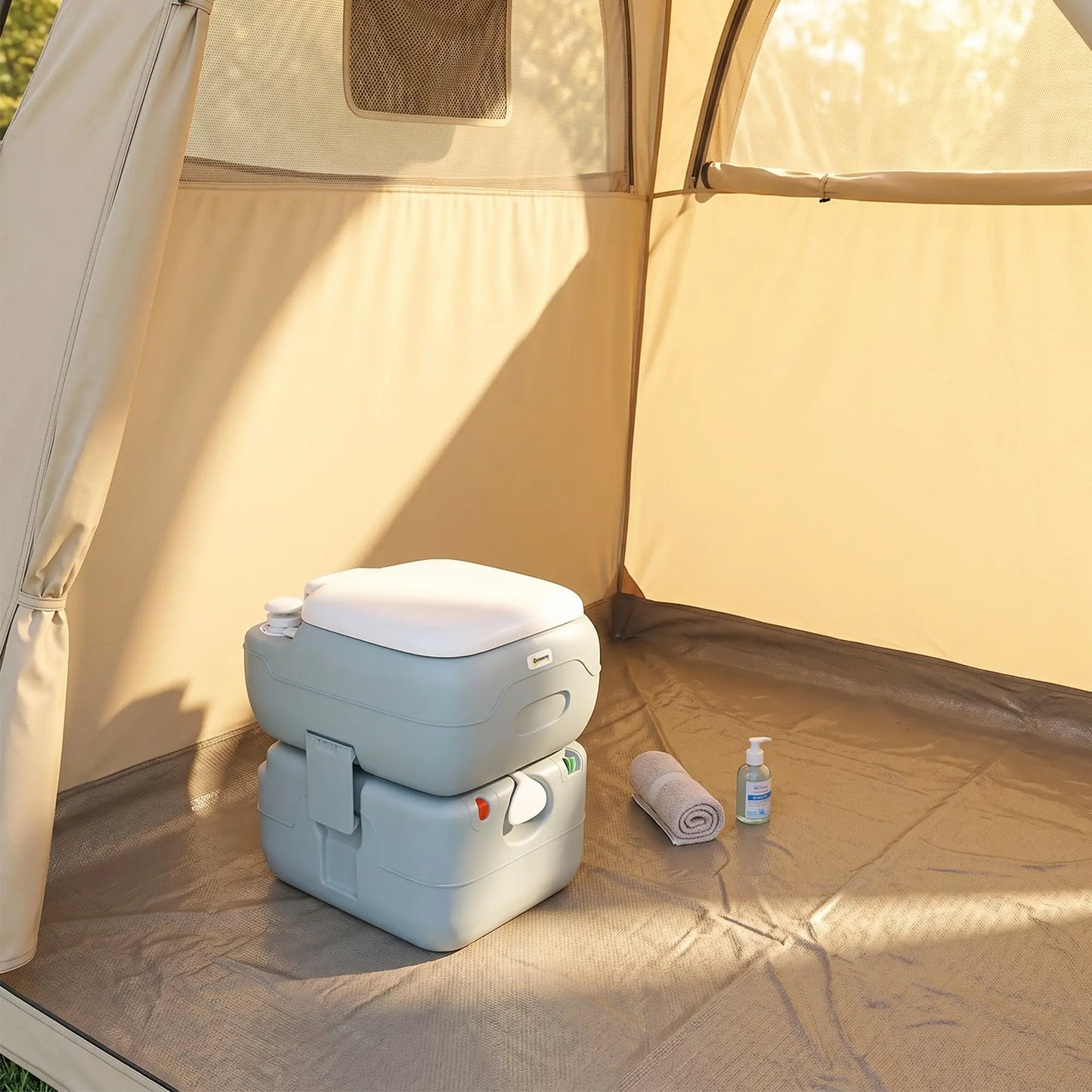 5.8 Gallon Portable Toilet With Level Indicator, Anti-Leak Pump Camping Toilets at Gallery Canada
