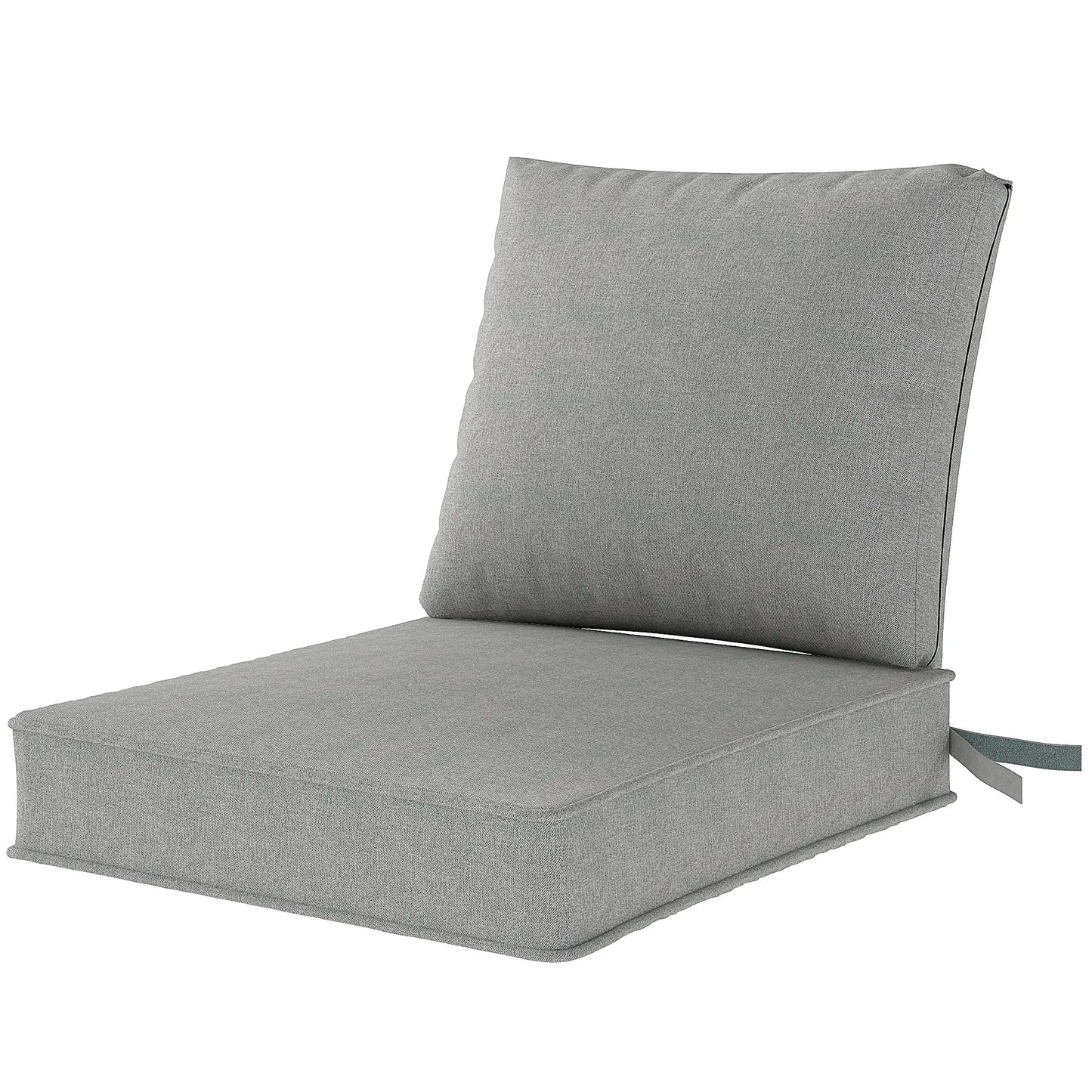 2-Piece Patio Chair Cushions with Ties, UPF50+, Light Grey Patio Chair Cushions Light Grey at Gallery Canada