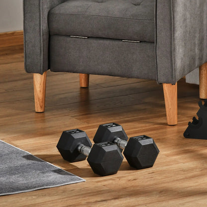 Rubber Dumbbells Weight Set, 40lbs Total, 20lbs Each, Black Dumbbells & Barbells at Gallery Canada