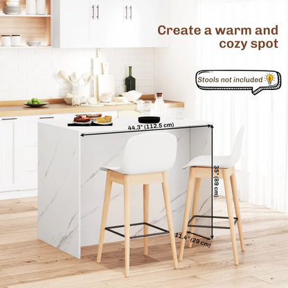 Kitchen Island, Storage Cabinet, 4 Drawers, Adjustable Shelf, Faux Marble, White Kitchen Islands & Kitchen Carts at Gallery Canada