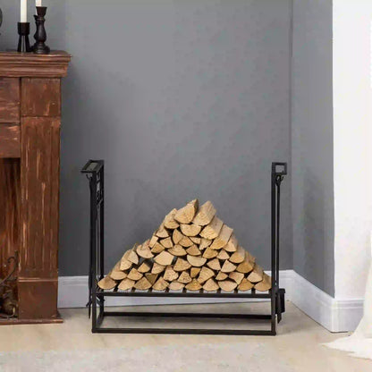 Heavy Duty Firewood Log Rack, Vintage Design, Black Firewood Racks at Gallery Canada