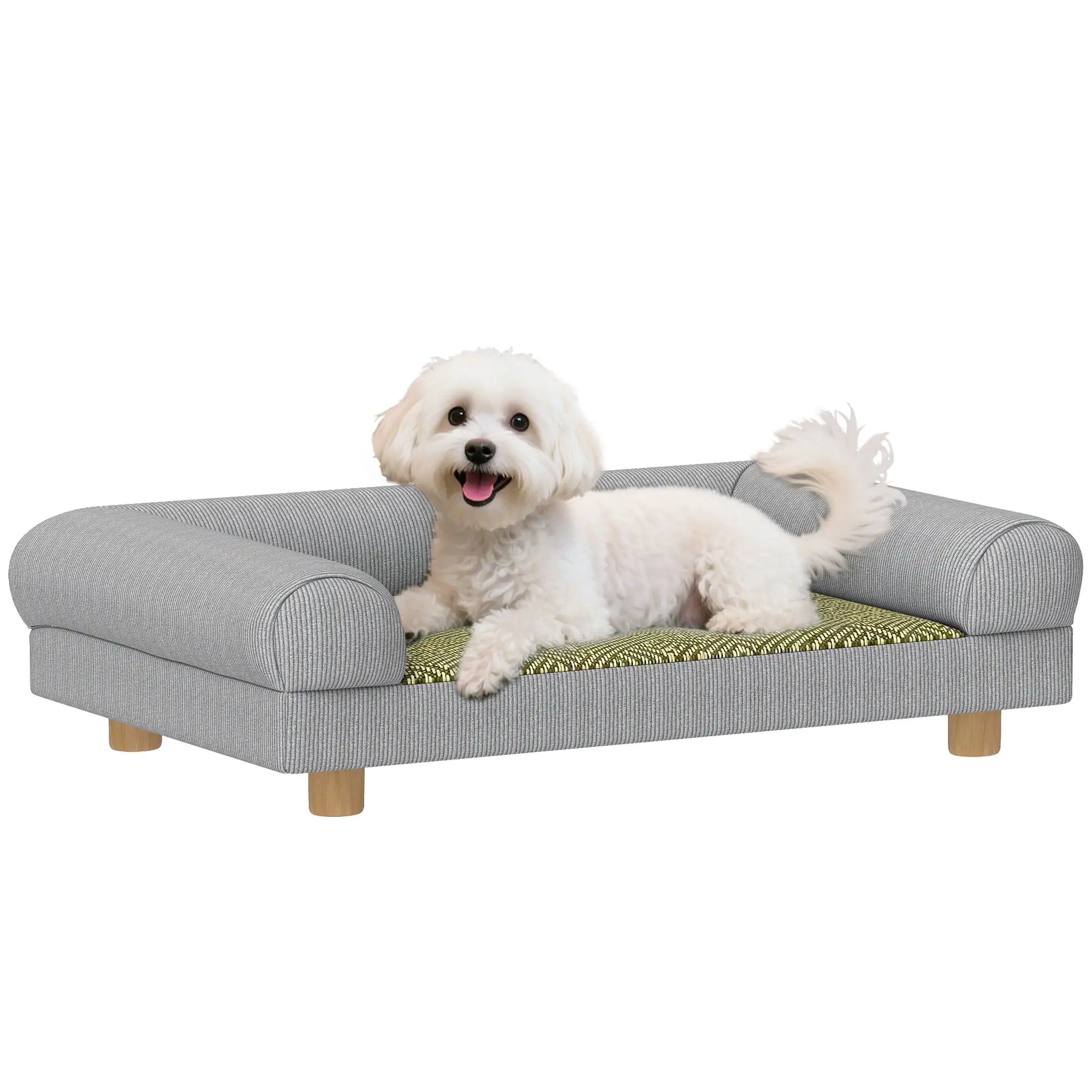 Pet Sofa, Dog Couch Bed for Small Dogs, Elevated with Solid Feet, Grey Dog Sofas at Gallery Canada