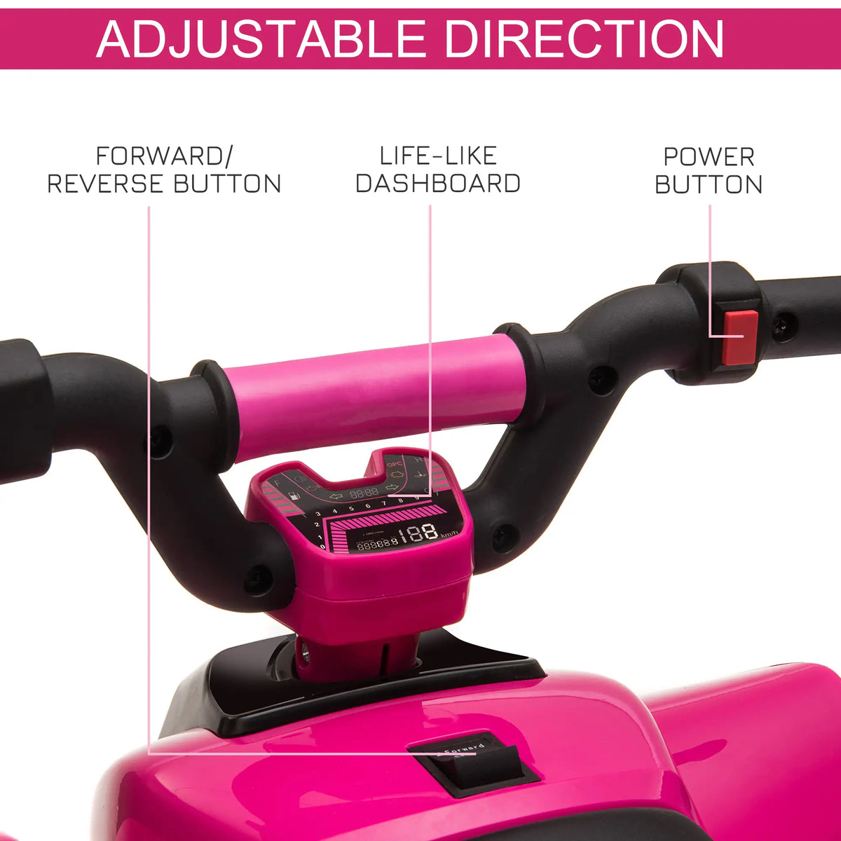 Kids Ride on ATV, 6V Battery Powered, for 18-36 Months, Pink
