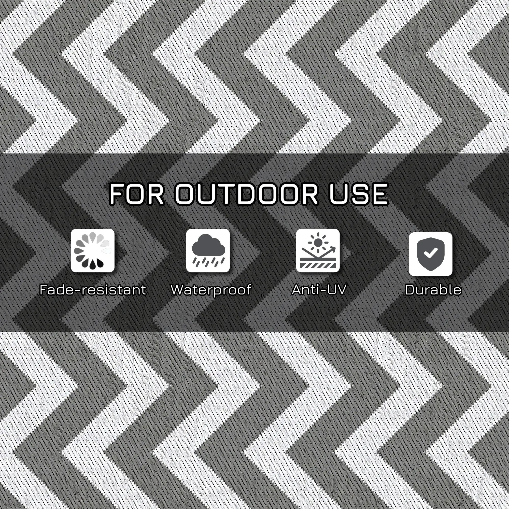 Reversible Outdoor RV Rug, 4' x 6', Patio Floor Mat, Grey & White Garden Decor at Gallery Canada