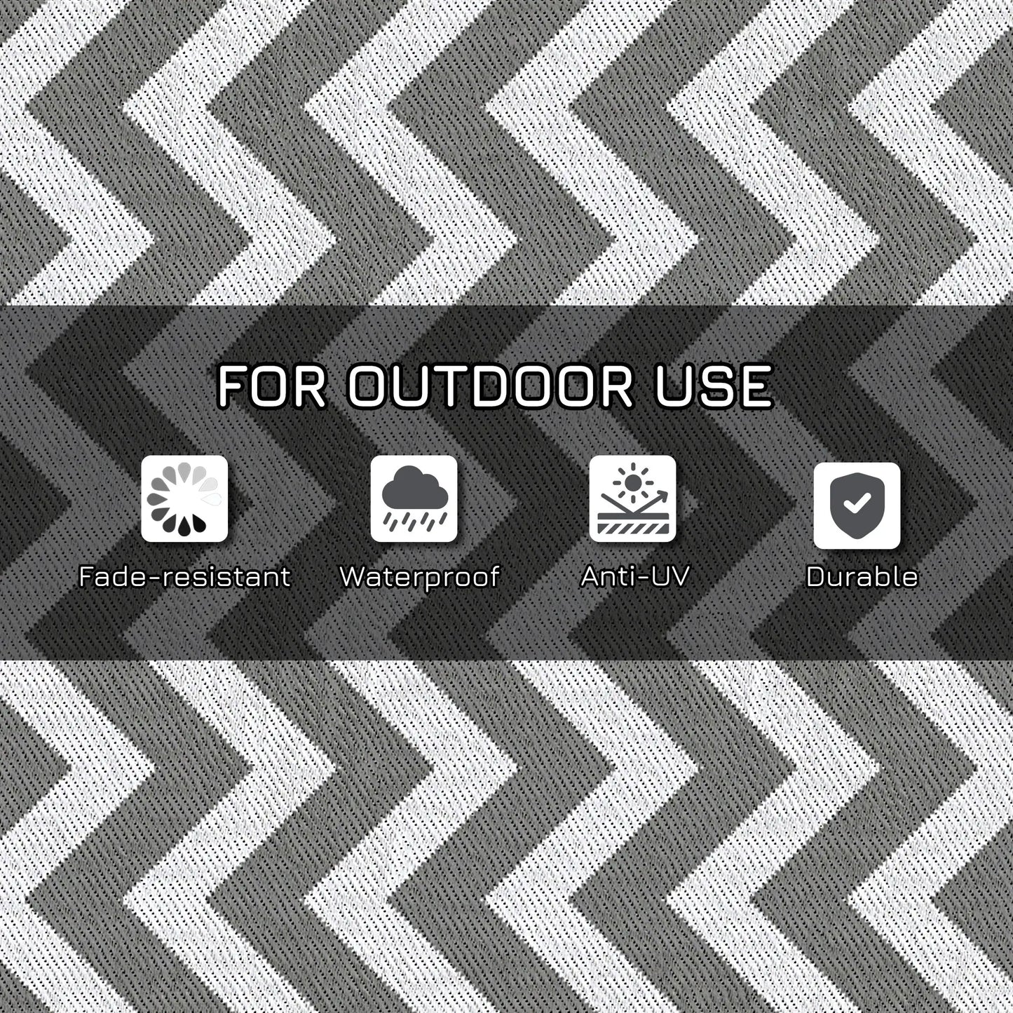 Reversible Outdoor RV Rug, 4' x 6', Patio Floor Mat, Grey & White Garden Decor at Gallery Canada