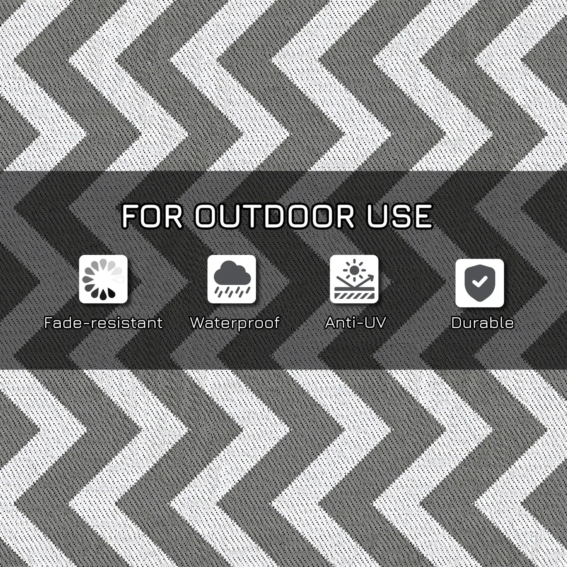 Reversible Outdoor RV Rug, 4' x 6', Patio Floor Mat, Grey & White Garden Decor at Gallery Canada