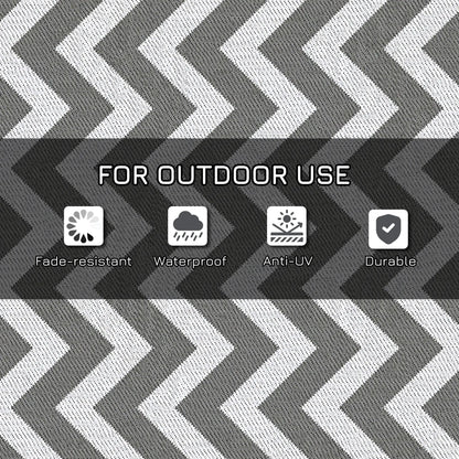 Reversible Outdoor RV Rug, 4' x 6', Patio Floor Mat, Grey & White Garden Decor at Gallery Canada