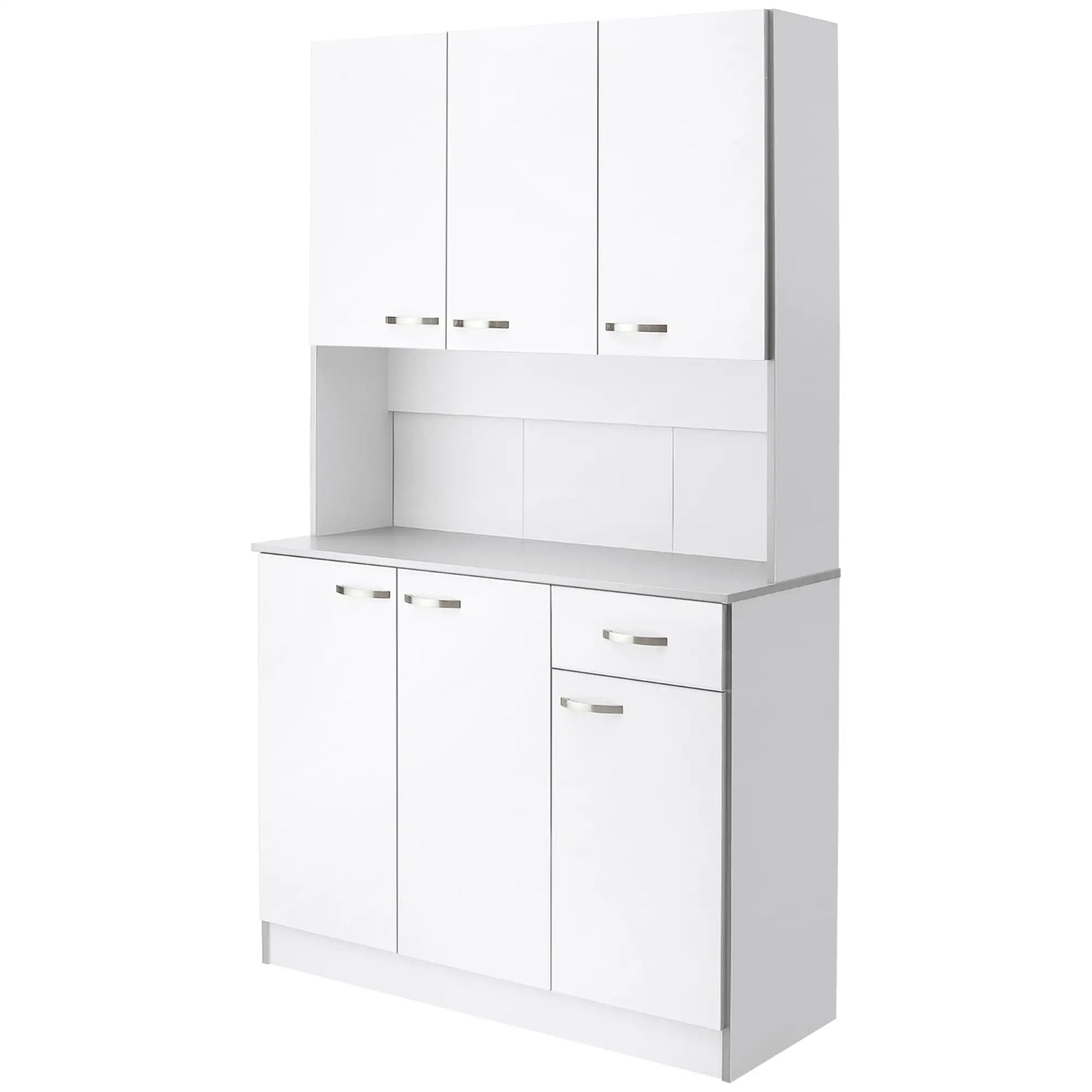 71" Modern Buffet Hutch, 3-Drawer, White Kitchen Pantry Cabinets at Gallery Canada