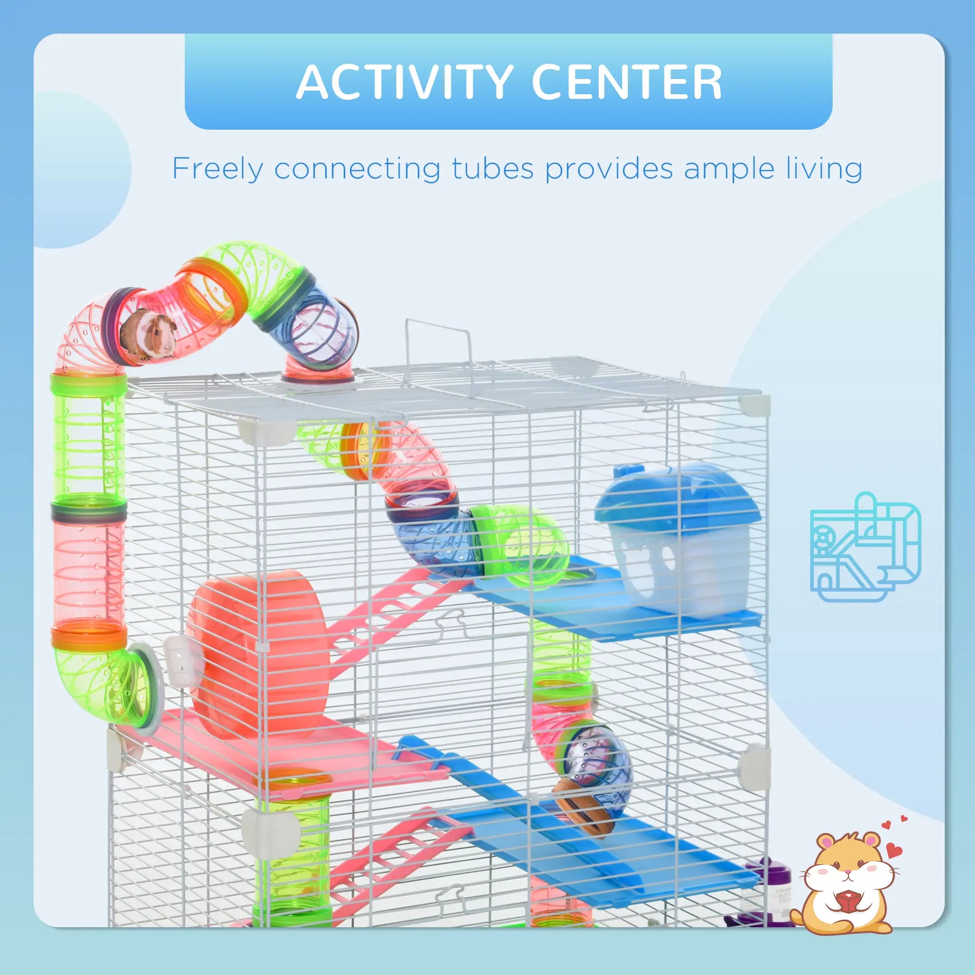 5-Tier Hamster Cage, Exercise Wheels, Play Tube, Green Hamster Cages at Gallery Canada