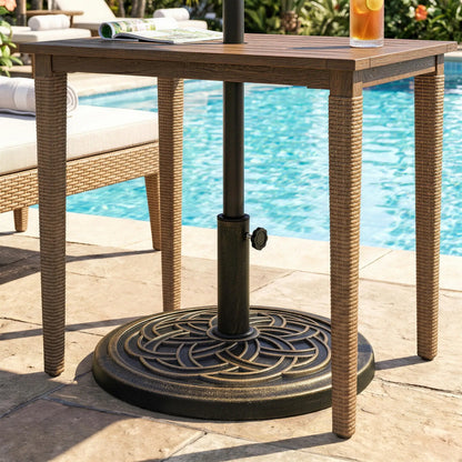 25 lb Heavy Duty Patio Umbrella Base, Round Stand, Outdoor, Bronze Umbrella Bases at Gallery Canada