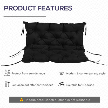 Porch Swing Cushion, Garden Bench Cushion with Backrest, Non-Slip, 39.4" x 38.6", Black Patio Chair Cushions at Gallery Canada