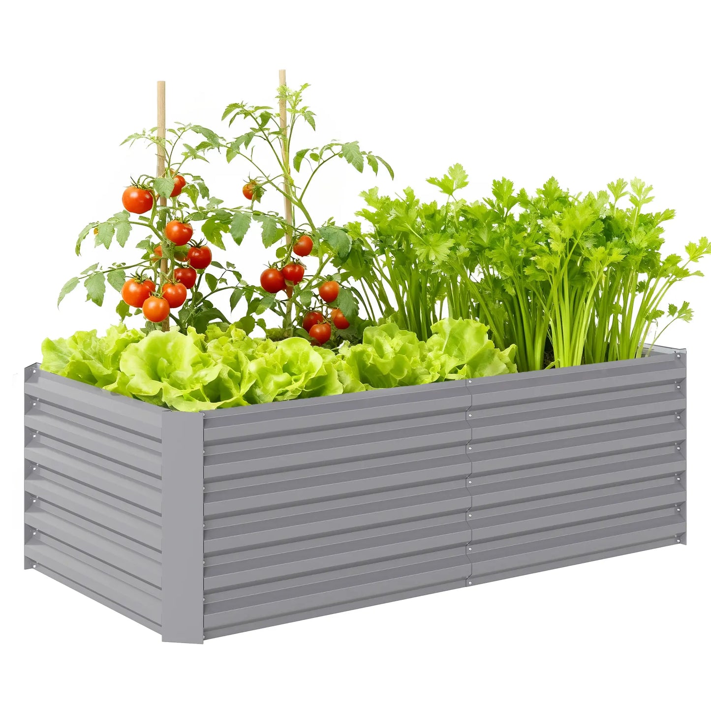 6' x 3' x 2' Raised Garden Bed, Galvanized Planter Box, Light Grey Galvanized Planter Boxes at Gallery Canada
