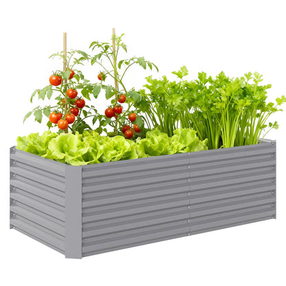 6' x 3' x 2' Raised Garden Bed, Galvanized Planter Box, Light Grey Galvanized Planter Boxes at Gallery Canada