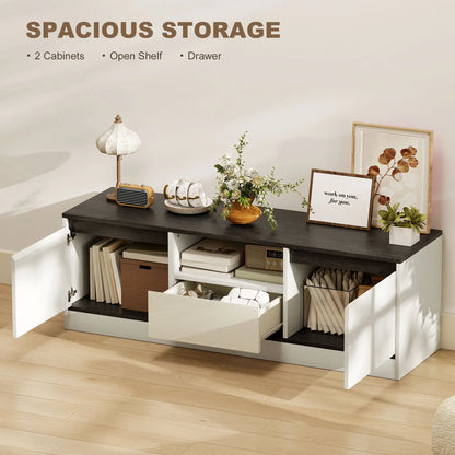 TV Stand For 43-55 Inch TV, Entertainment Center With Cabinets, White TV Stands at Gallery Canada