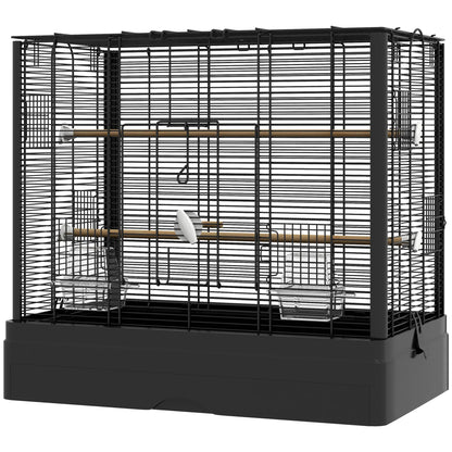 22" Bird Cage for Budgies, Finches, Canaries, Black Bird Cages Black at Gallery Canada