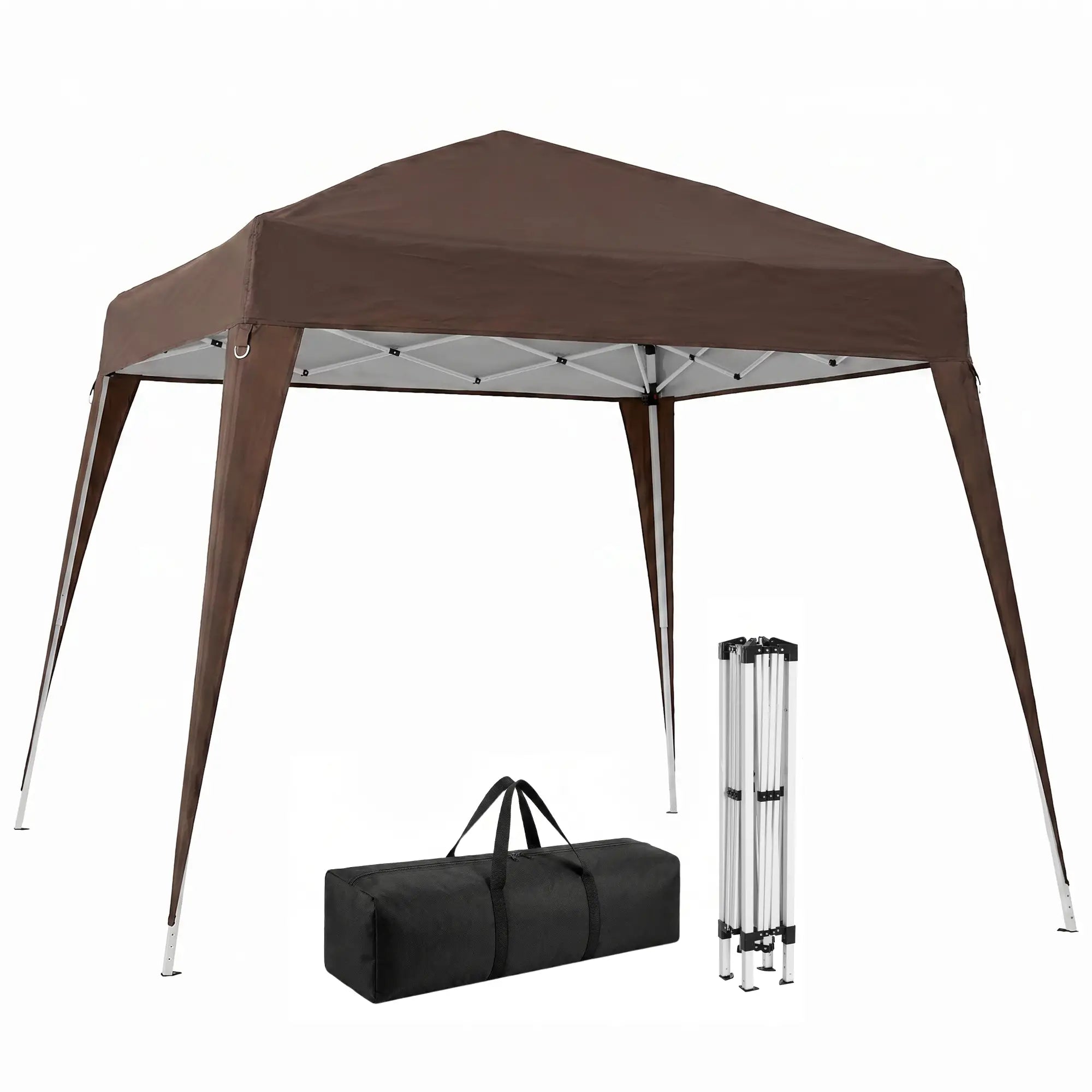 8' x 8' Pop Up Canopy, Outdoor Folding Tent, Portable Party Tent Pop Up Canopies Coffee at Gallery Canada