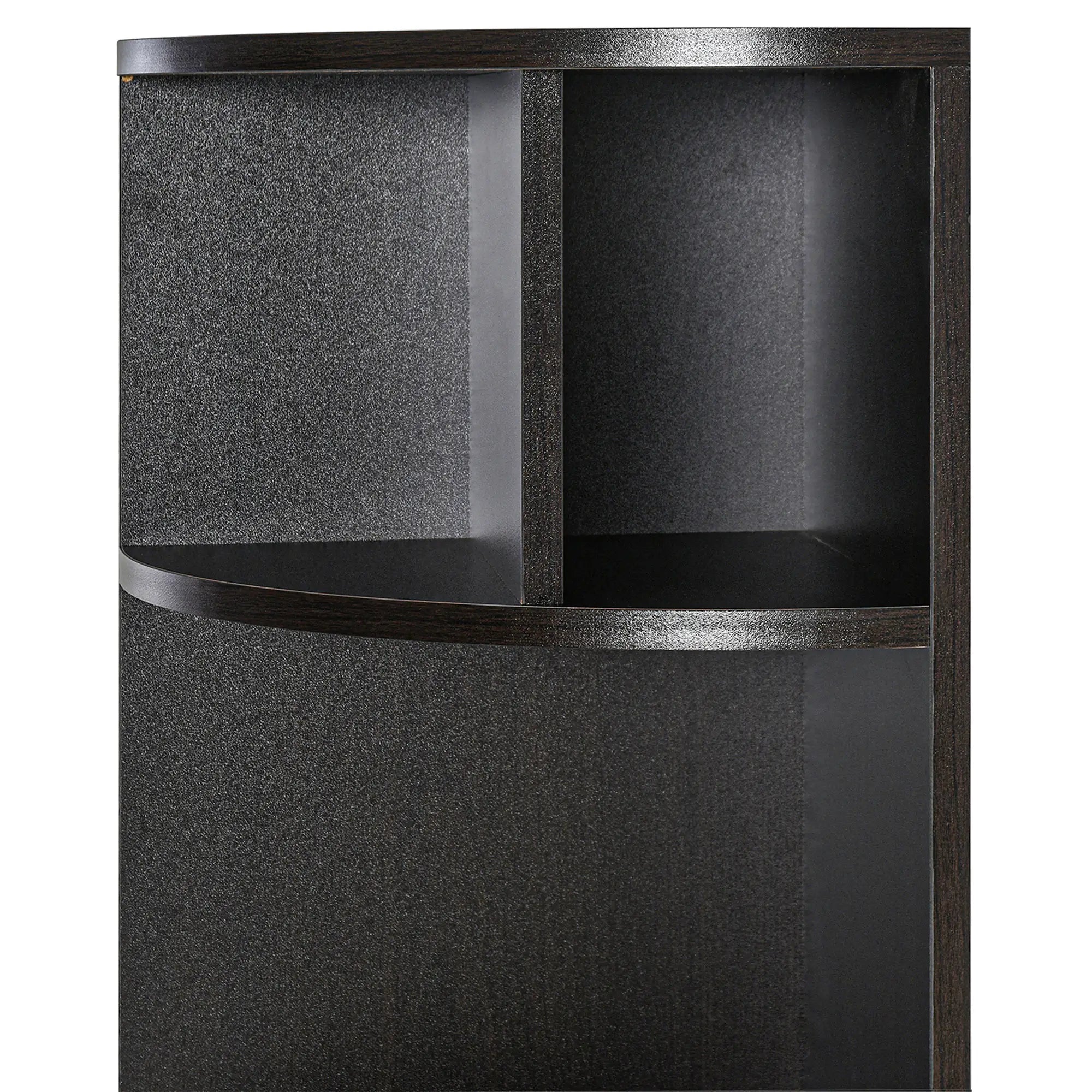 5-Tier Corner Bookcase, Storage Bookshelf, Open Compartments, Cabinet, Black Bookcases With Doors at Gallery Canada